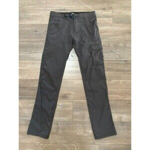 Prana Zion Mens 30X33 Belted Gray Slim Cargo Trail Hiking Stretch Pants